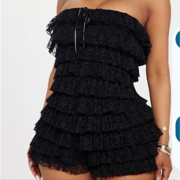 Fashion Nova Pants - Fashion Nova Black Lace Romper